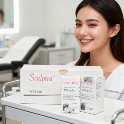 Sculptra 150mg PLLAは、顔の自然なコラーゲン生成を促進し、頬にボリュームを与えます
