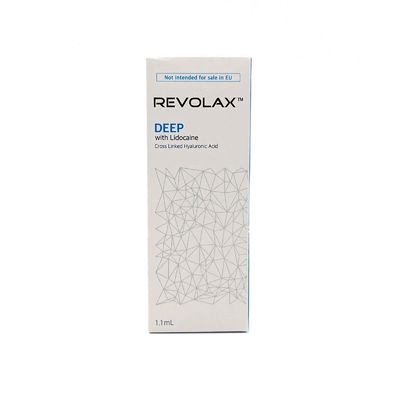 Revolax 1.1mlの十字はヒアルロン酸の皮膚注入口をつないだ