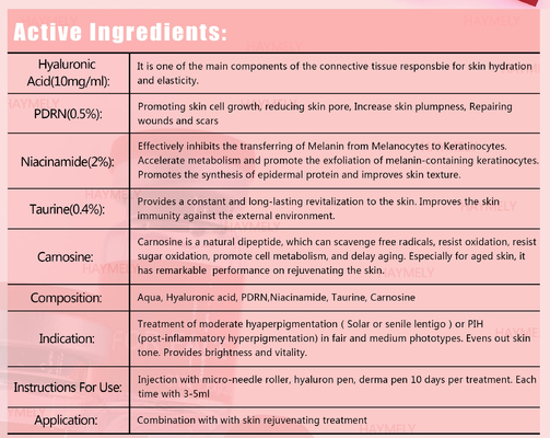 5x3ML PDRNの皮のブスターの反しわのMesotherapyの解決