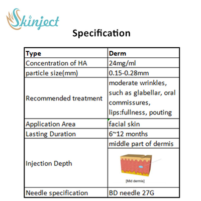 Skinject 2mlの十字は注射可能なHyaluronic酸の唇の注入口をつないだ